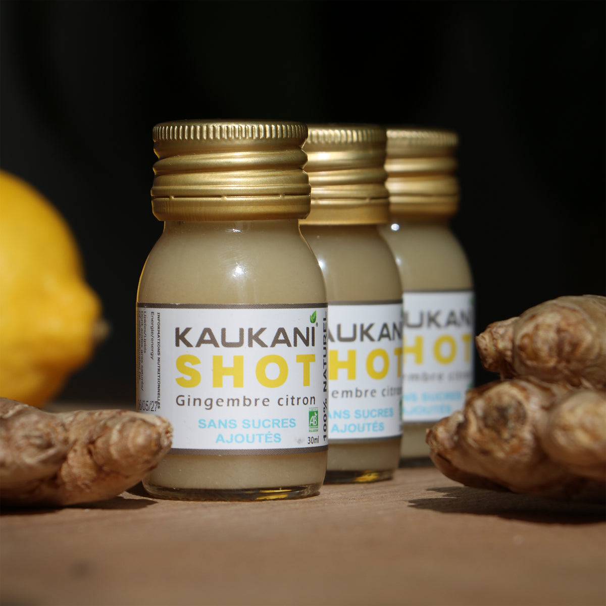 Kaukani Shot gingembre citron - 30ml - Pack de 15 shots (1,50€ le shot)